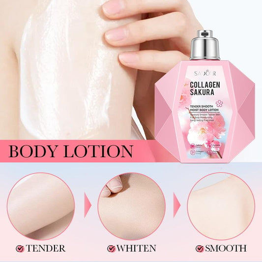 SADOER – Collagen Sakura Body Lotion (Original) | كريم الجسم بالكولاجين و زهور الساكورا