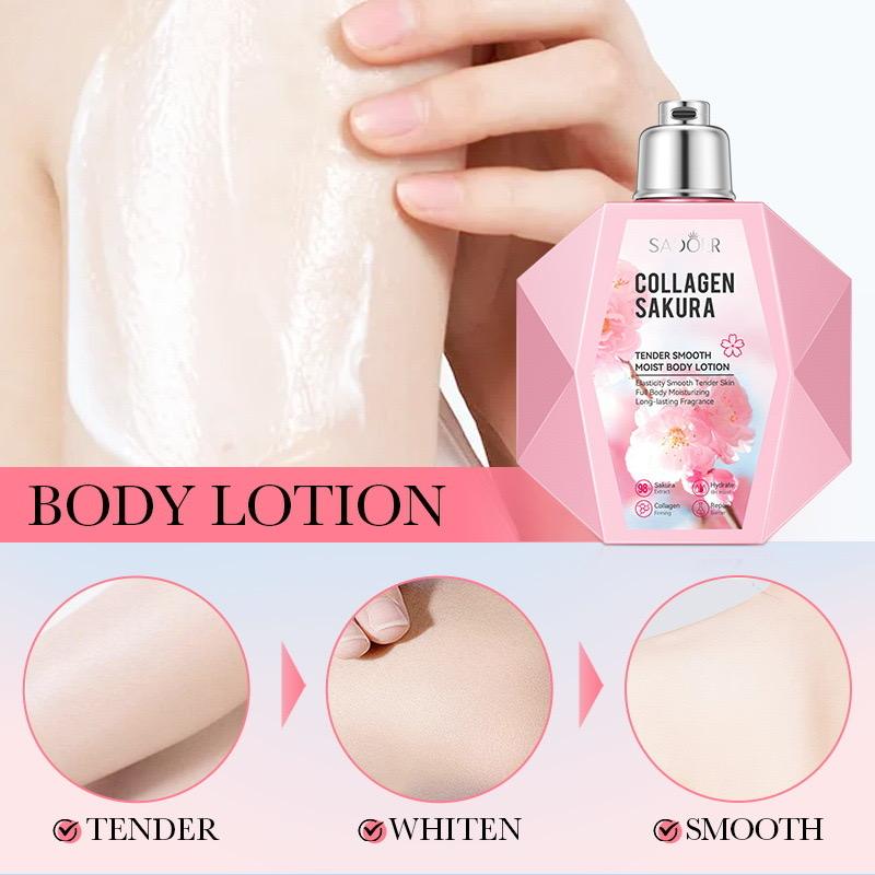 SADOER – Collagen Sakura Body Lotion (Original) | كريم الجسم بالكولاجين و زهور الساكورا