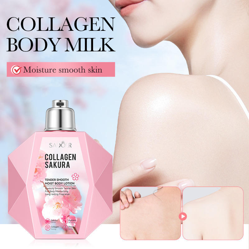 SADOER – Collagen Sakura Body Lotion (Original) | كريم الجسم بالكولاجين و زهور الساكورا