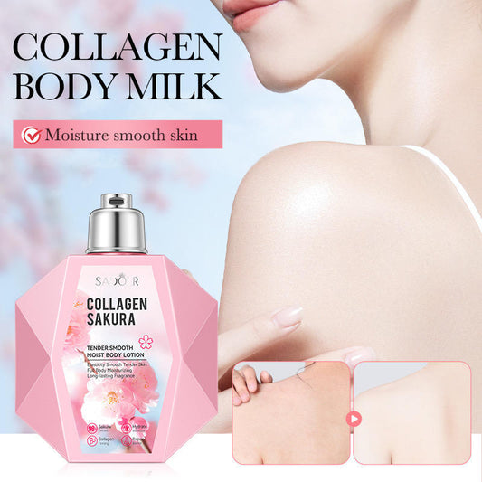 SADOER – Collagen Sakura Body Lotion (Original) | كريم الجسم بالكولاجين و زهور الساكورا