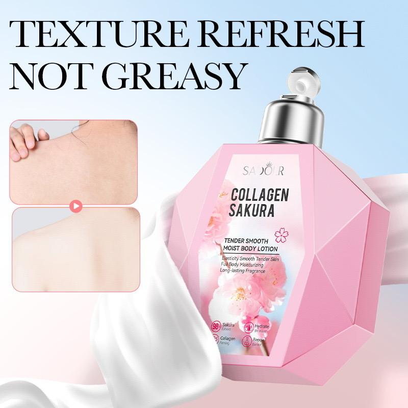SADOER – Collagen Sakura Body Lotion (Original) | كريم الجسم بالكولاجين و زهور الساكورا