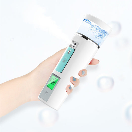 Rechargeable USB Facial Spray Moisturizer – Portable Nano Mist Hydration Device (White)