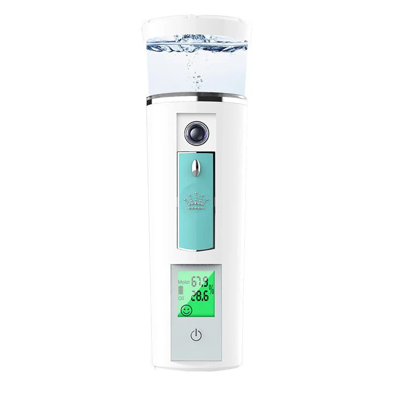Rechargeable USB Facial Spray Moisturizer – Portable Nano Mist Hydration Device (White)